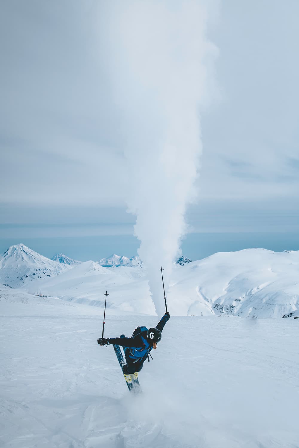 skier in Kamchatka 