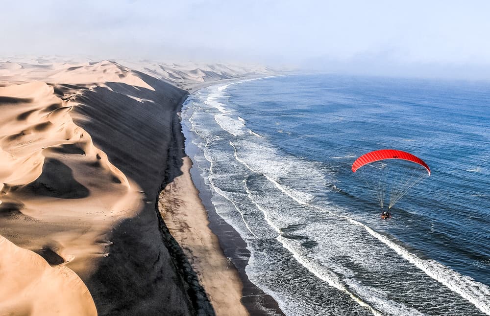 Paramotoring in Walvis Bay and Skeleton Bay in Namibia