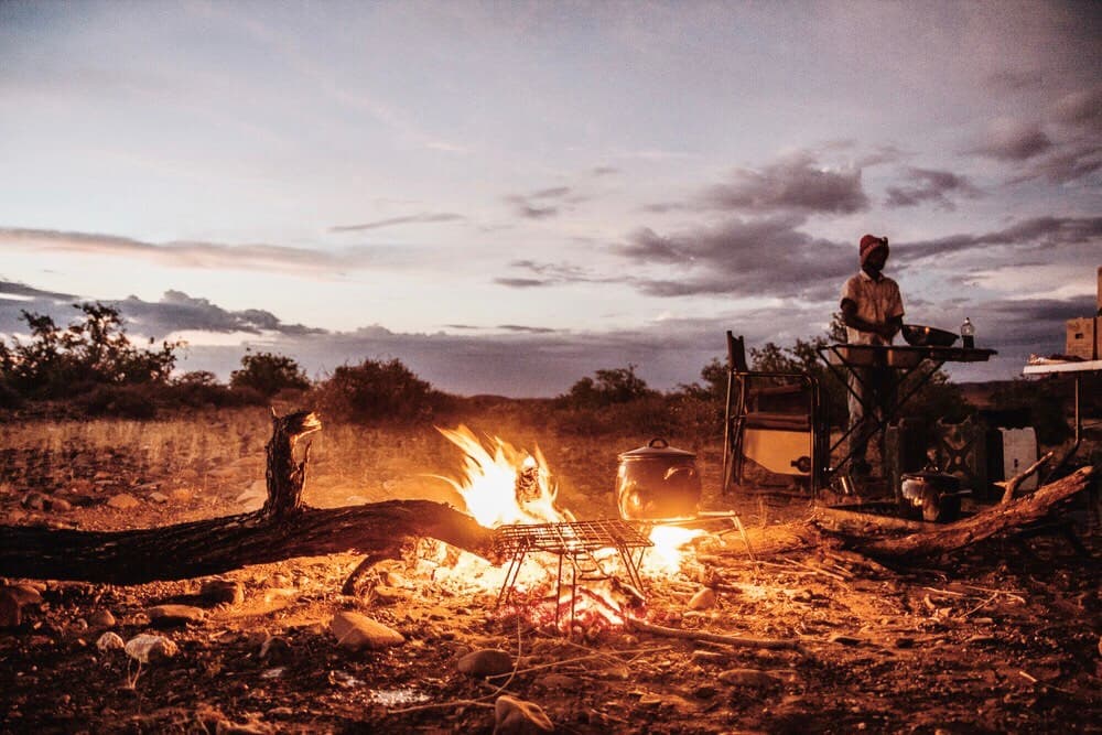 dinner in Namibia