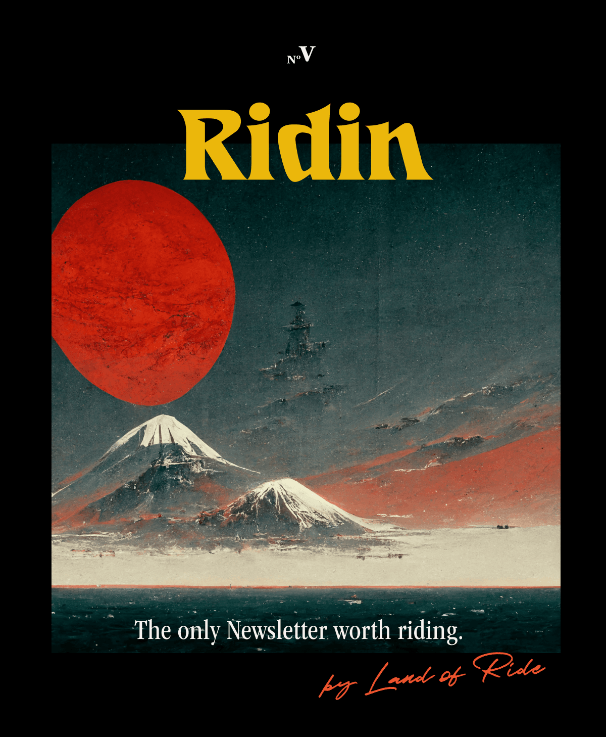 Painting of mountains of Japan, Niseko