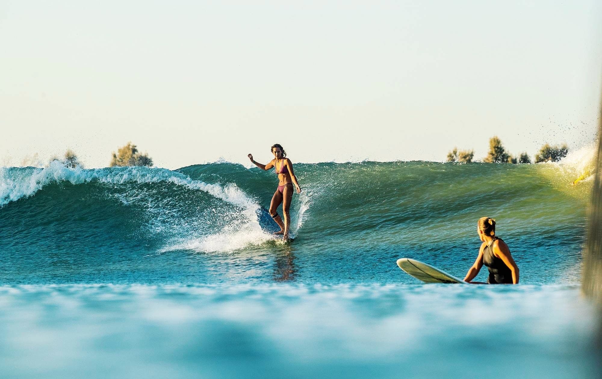 Girls surfing at the Surf Ranch US