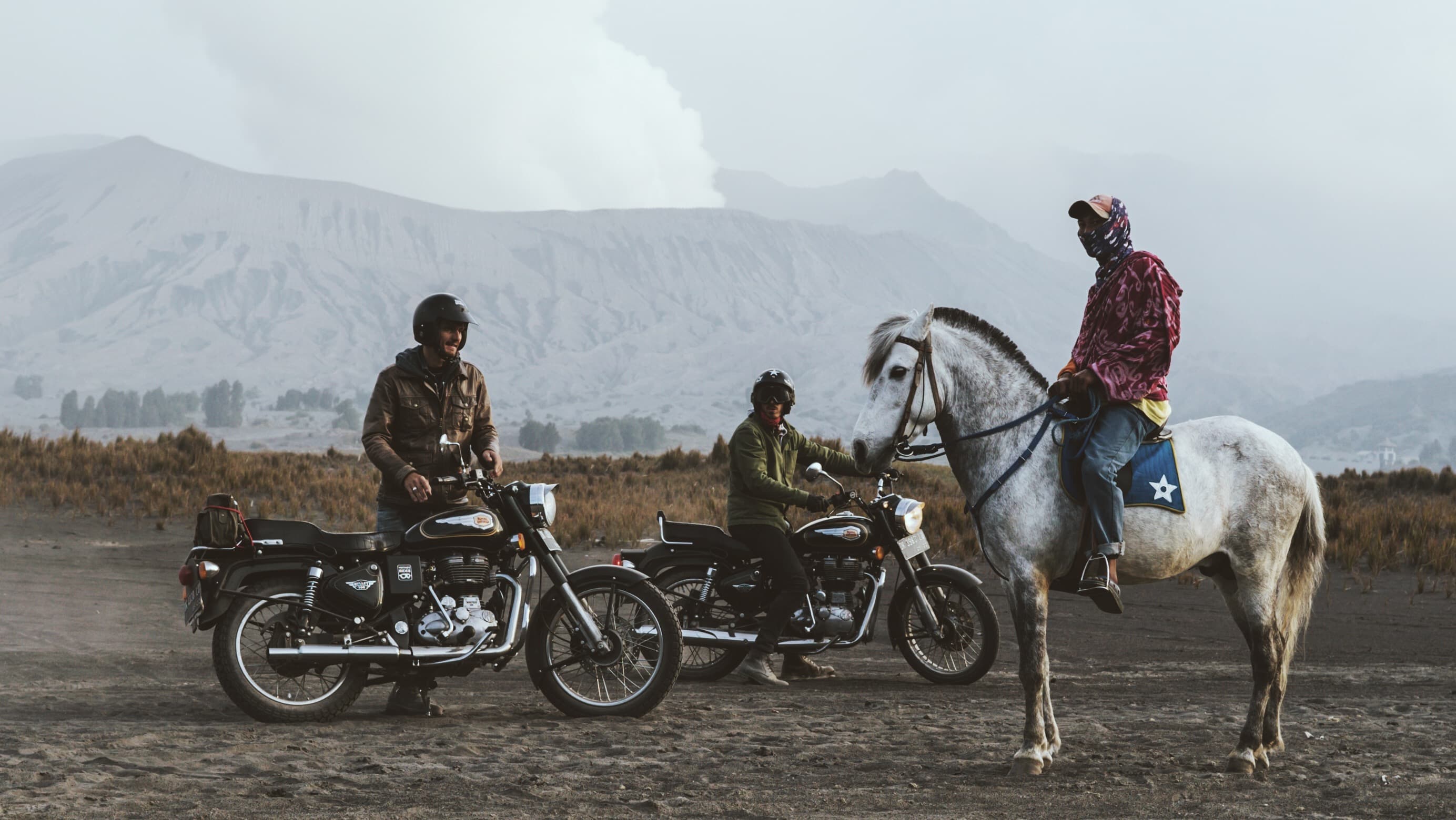 Locals on horses