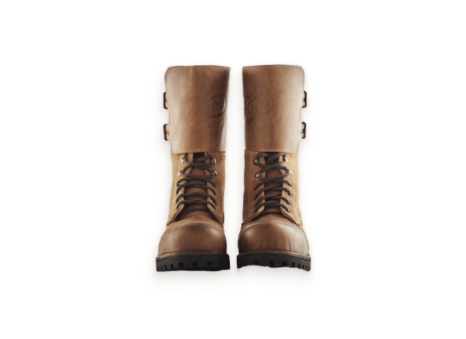 Brown leather boots