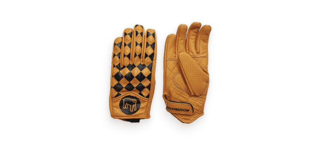 Brown leather gloves