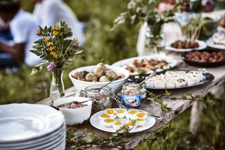 Tipical Midsummer food from Sweden