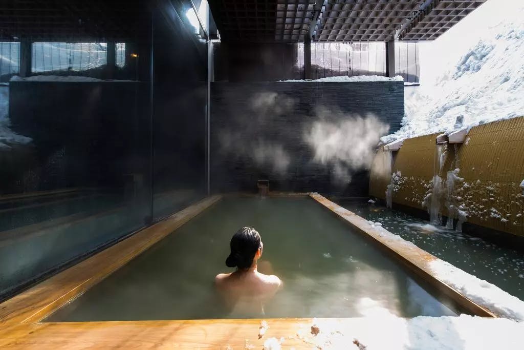 An Onsen bath in Niseko, Japan
