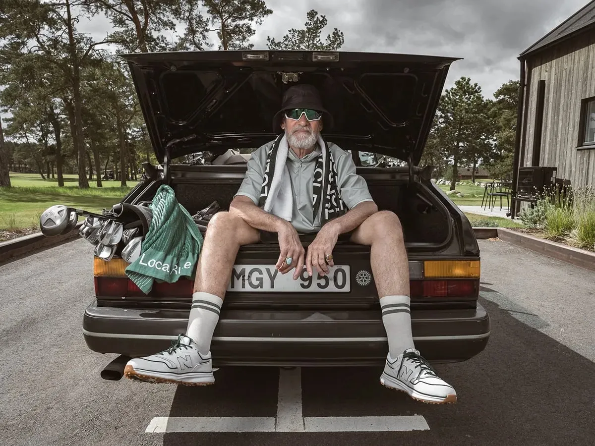 Local Rule Grandpa Riding in the trunk with Local Rule clothes