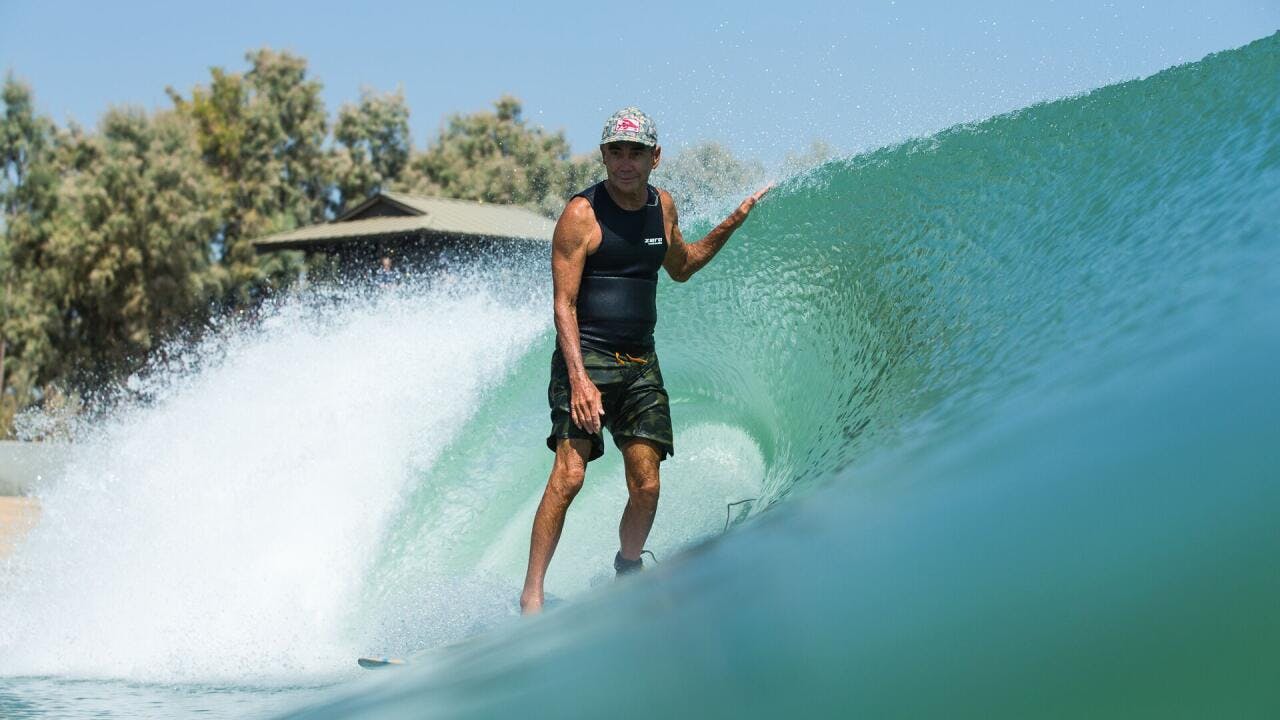Gerry Lopez surfing surf ranch of Kelly Slater in California