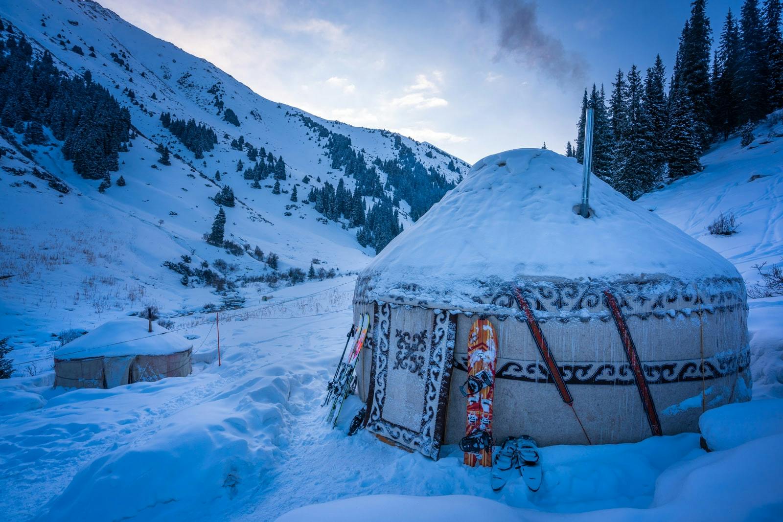 Snow Yurts in Kyrgyzstan