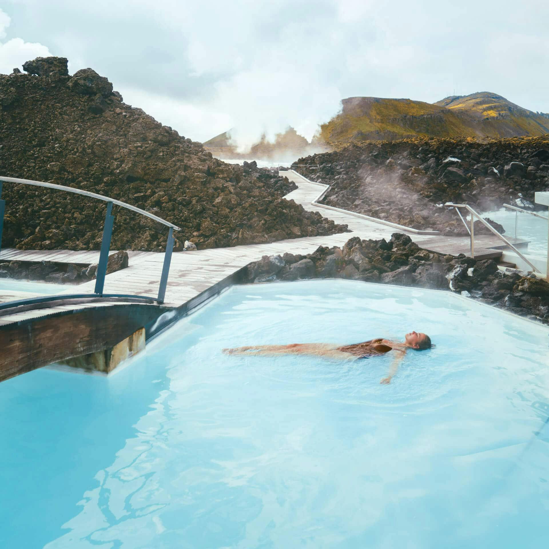 Natural Hotspring Iceland snow