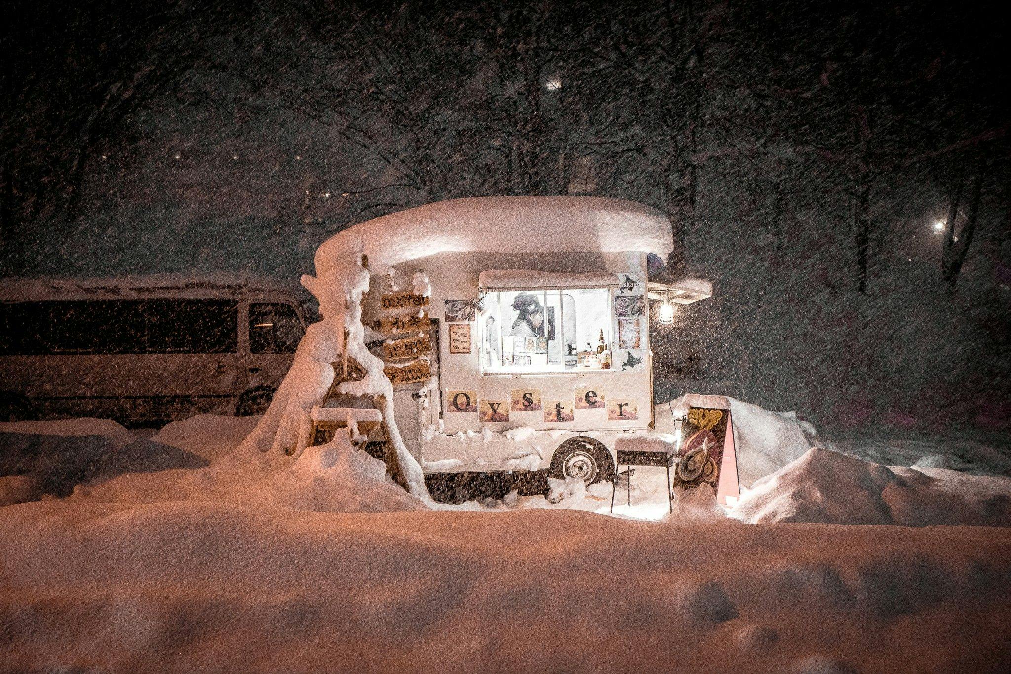 Oyster food truck located in Niseko. 