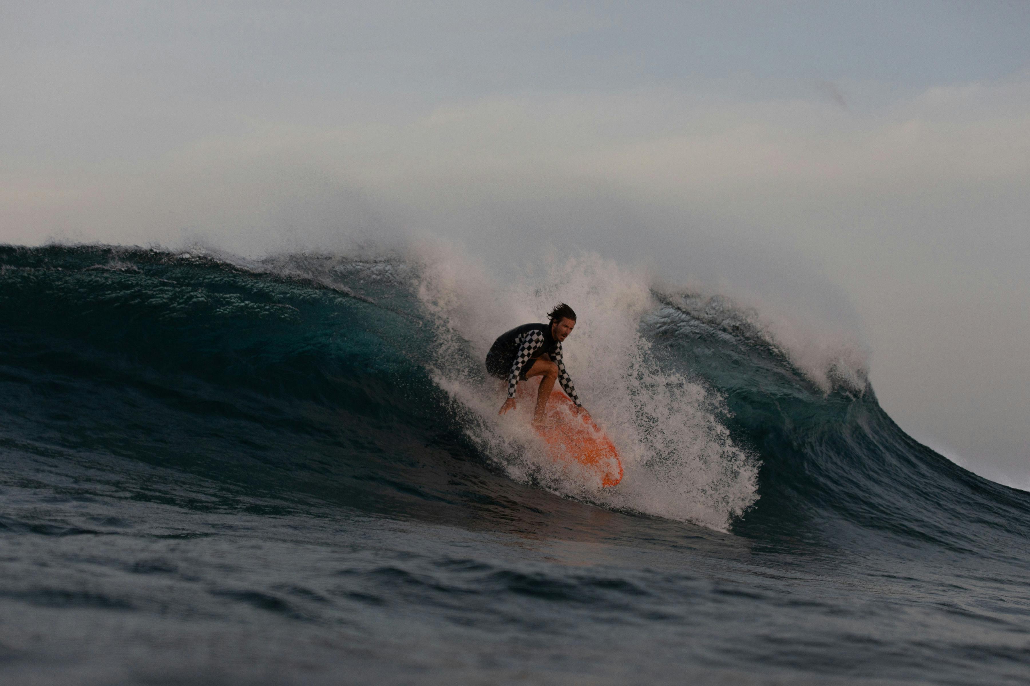 Jorge Abian surfing in the Maldives