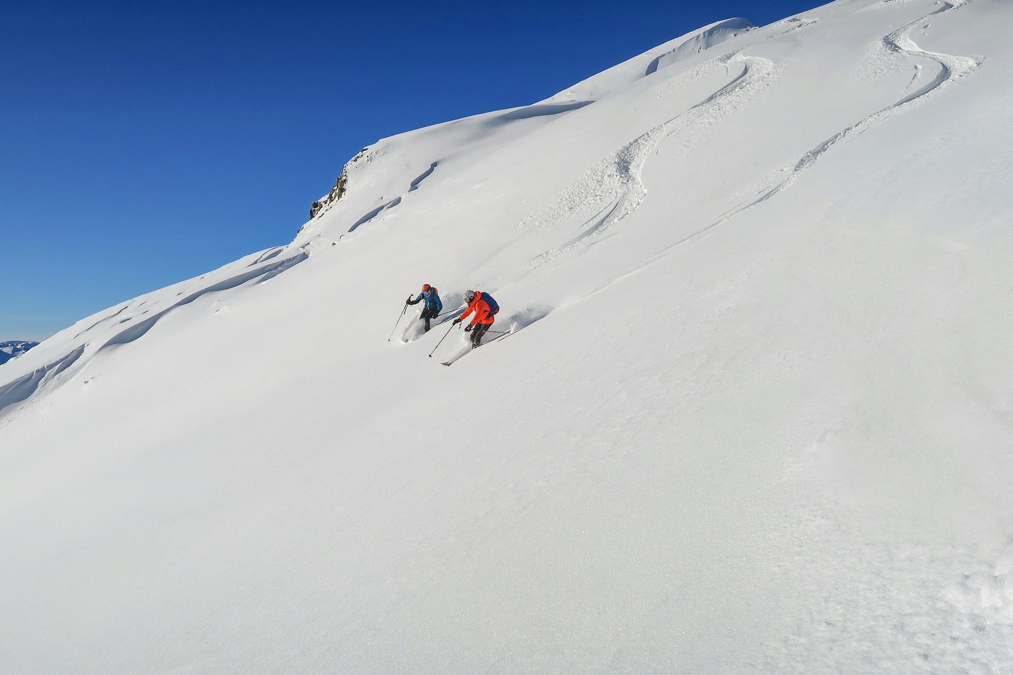 Skiing off-piste in Kamchatka 